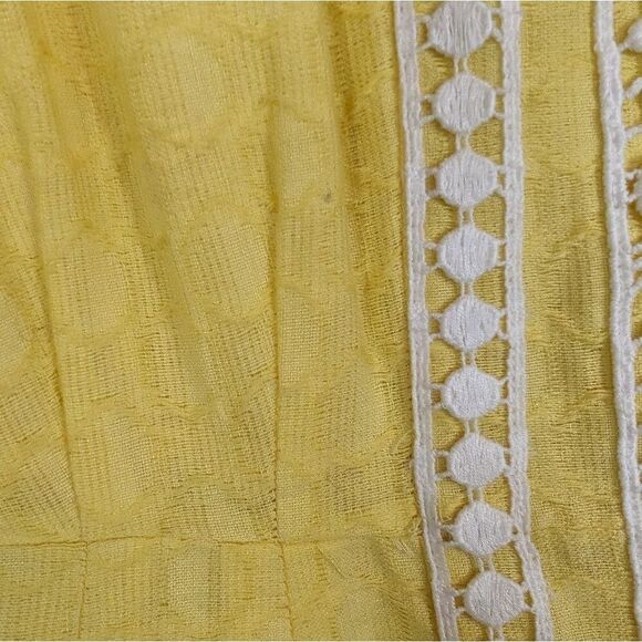 Banana Republic dress yellow lace applique sleeveless short Easter spring 2 - Picture 10 of 11
